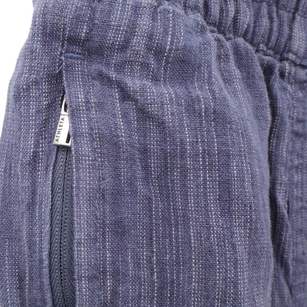 Athleta Linen Ankle Pants Relaxed Drawstring Blue Petite Small - Picture 5 of 7